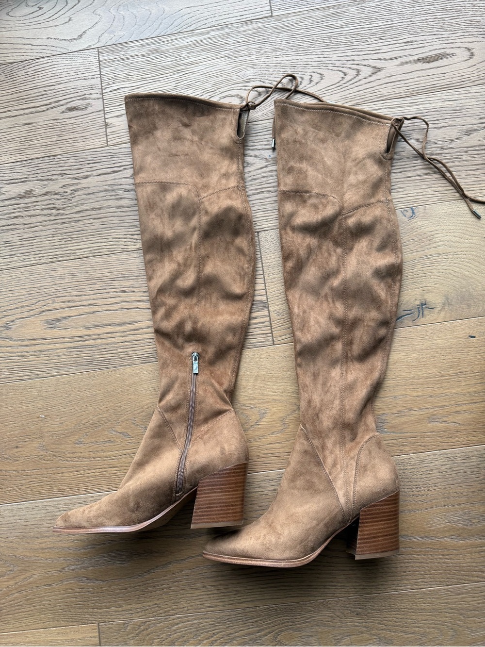 Brand New Marc Fisher Tan Suede Over-the-Knee Block Heel Boots